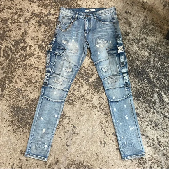 NWOT REELISTIK NYC- CARGO JEANS-BLUE